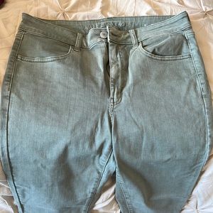 American Eagle sage green skinny jeans